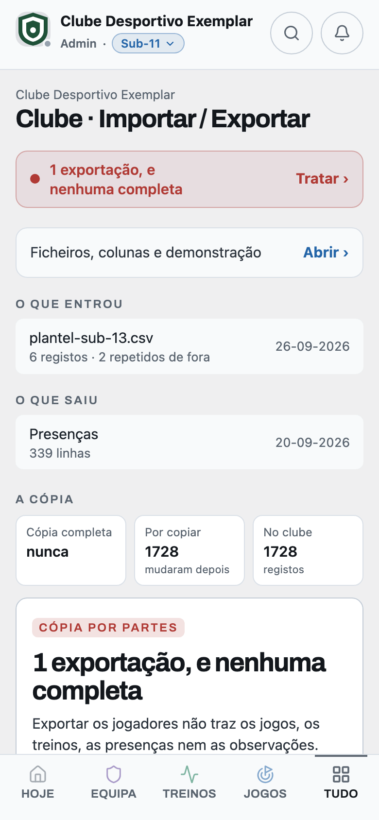 Importa os atletas