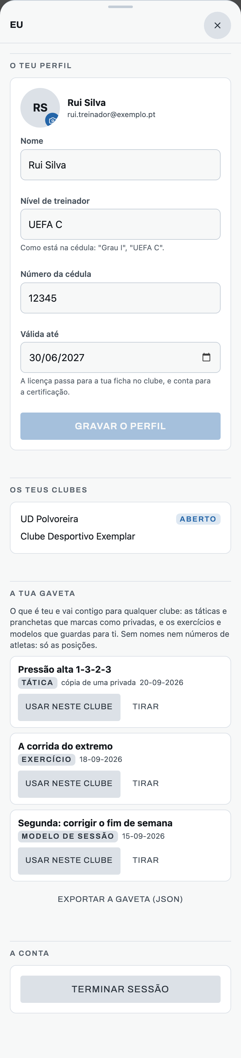 Guarda o que é teu na gaveta