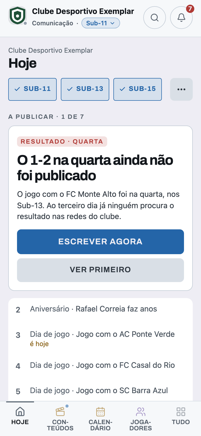O Hoje de comunicação